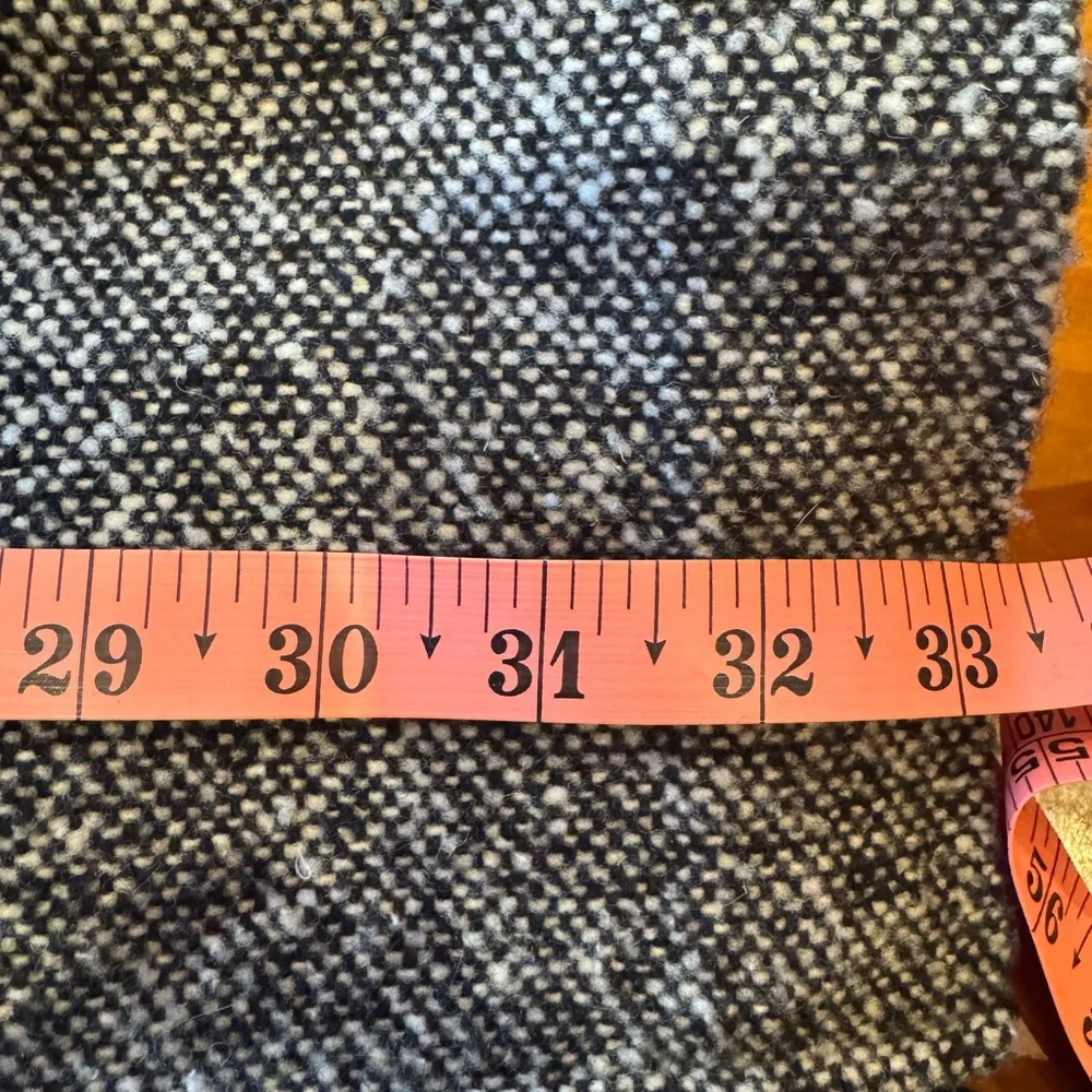 Talbots Kids Girls Size 12 Black White  Herringbone Wool Blend Knee Length  Coat
